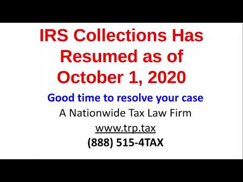 IRS Collections Has Resumed As Of October 1, 2020