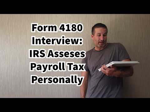 IRS Form 4180 Interview - Trust Fund Recovery Penalty Interview Explanation