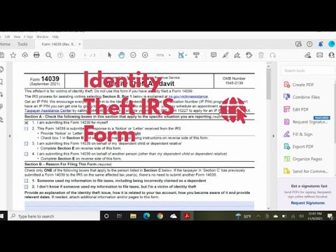 Identity Theft IRS Form - How To File IRS Identity Theft Affidavit Form 14039