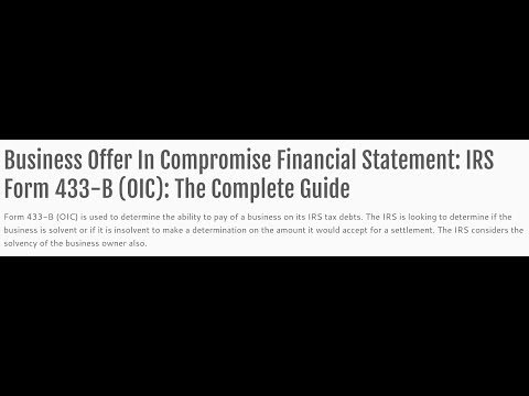 433-B (OIC) Instructions How To Complete By Expert Tax Attorney