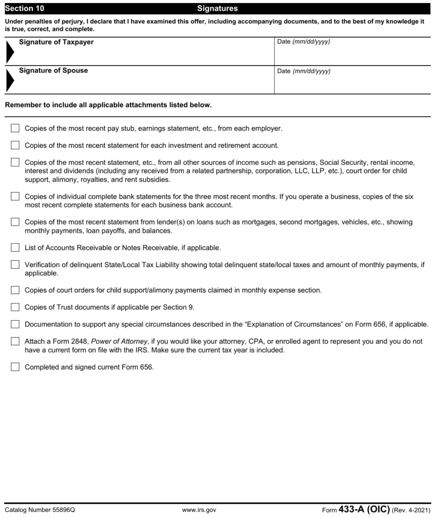 how-to-fill-out-form-433-a-oic-2021-version-detailed-instructions-from-irs-656-booklet