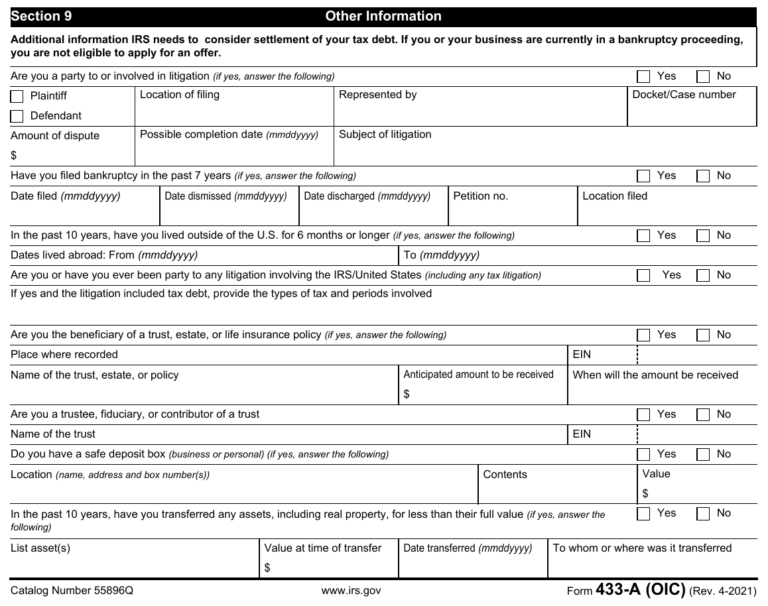 How To Fill Out Form 433-A (OIC) (2021 Version), Detailed Instructions ...