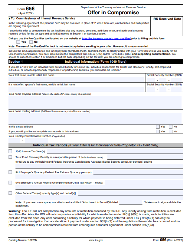How to Fill Out IRS Form 656 Offer In Compromise | Tax Resolution
