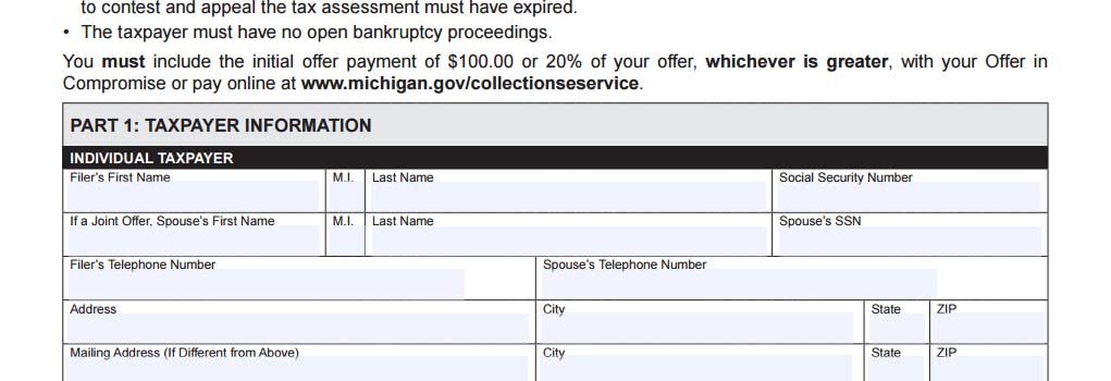 Michigan Offer In Compromise