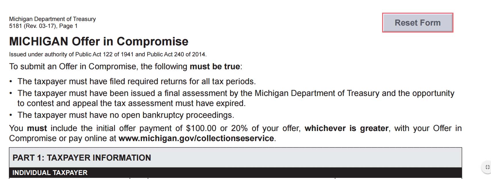 Michigan Offer In Compromise Guide: Getting Your MI OIC Accepted