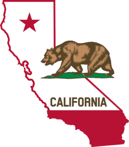 Map of California with Grizzly Bear
