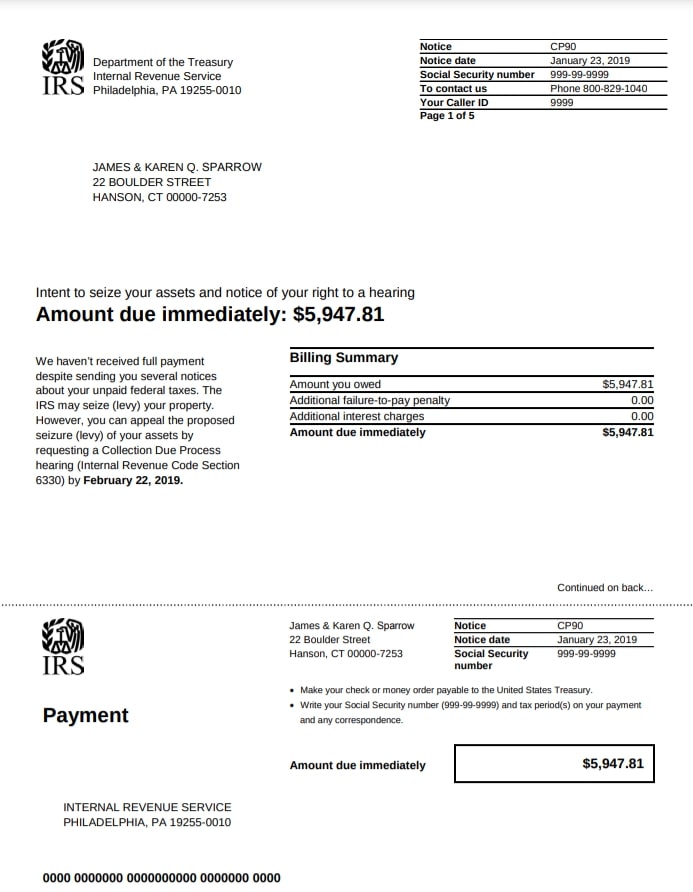 how to send money to irs through mail